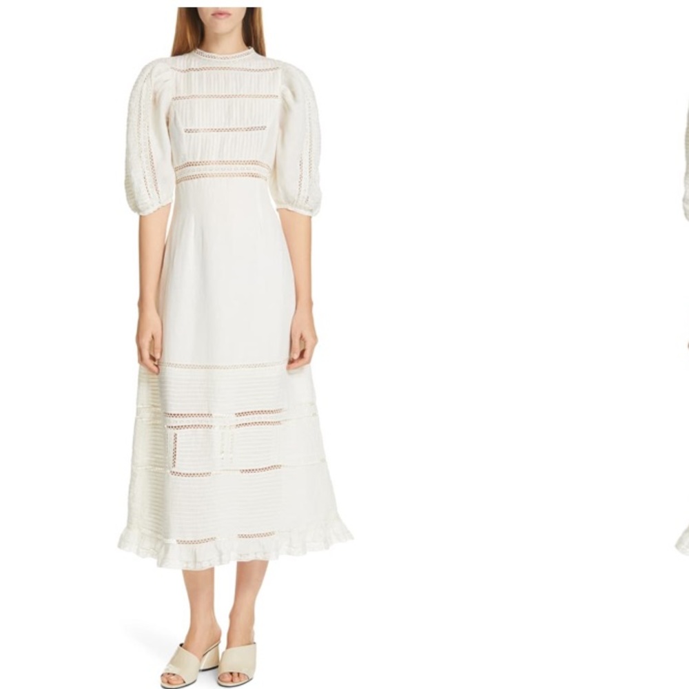 🦋 SEA NY poppy pintuck midi dress 6 - Picture 4 of 8